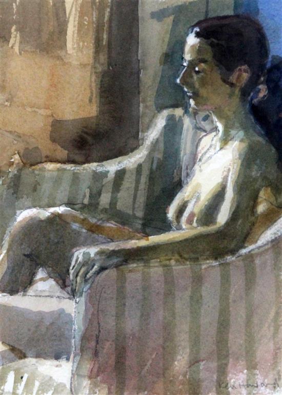 Ken Howard (1932-) Seated female nude 9 x 6.75in.
